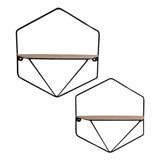 Juego 2 Repisas Decorativas Hexagonal Minimalista 