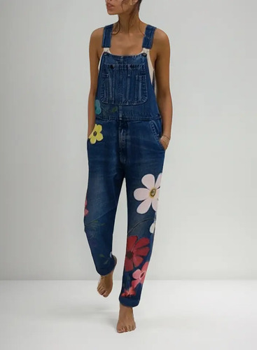 Pantalones Vaqueros Con Peto De Mezclilla For Mujer, Mamelu