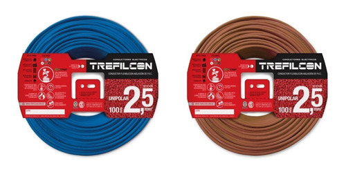 Pack X 2 Rollos Cable Unipolar Azul Y Marron De 2,5mm X 25m