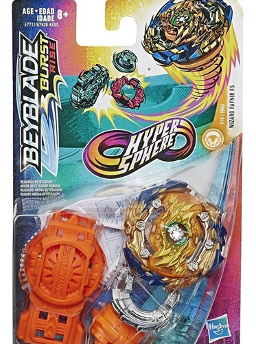 Beyblade Wizard Fafnir F5 Hyper Sphere Hasbro Burst Rise Nue Color Naranja Claro