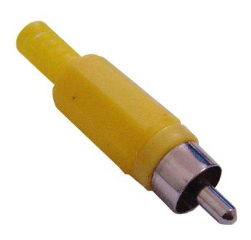 10 Peças - Plug Rca Macho Plastico Para Cabo Amarelo