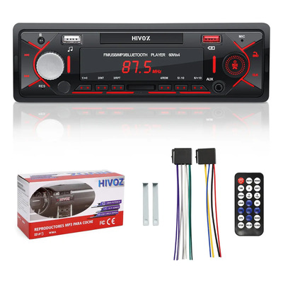 Hivoz Autoestéreo 1din Auto Estereo Coche Reproductor Mp3 Radio Con Fm Bluetooth5.0 Aux 2usb Estereo Auto 4 Modos De Reproduccion De Musica Rca | MercadoLibre