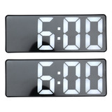 2 Relojes Despertadores Con Espejo, Multifuncional, Led, Esp