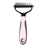 Escova Rake Profissional Subpelos Pet Para Golden Retriever Cor Rosa