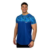 Polera Manga Corta Hombre Dry Blue Monstera Konko