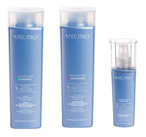 Kit Omni Restore Shampoo, Acondicionad Y Protector Tec Italy