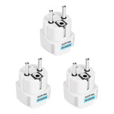 Adaptador Convertidor Enchufe Americano A Europeo Redondo X3