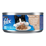 Félix Lata 156 G Alimento Húmedo Para Gato Pavo Queso Salsa