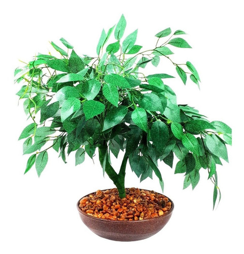 Bonsai Artificial Grande Gg Vaso Metal Miniatura Árvore