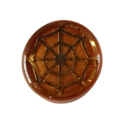 Alargador Plug De Madeira Teia De Aranha Dourada 20mm Par