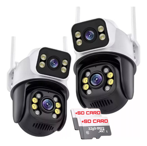 Kit 2 Câmera Segurança Externa Visão Noturna Zoom 6+ Sd 32gb