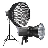 Kit Led Filmagem Godox La150d Com Octabox 120 Grid E Tripe