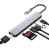 Hub Adaptador Usb Tipo C 7 Em 1 Com Hdmi 4k Macbook Pro/air