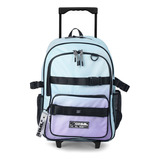 Mochila Carro Gradient Mix 18 Pulgada Chimola Sharif Express Color Aqua - Light Purple