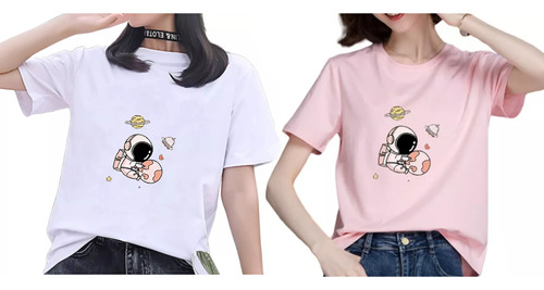 2pc Playera Mujer Camiseta Manga Corta Ropa Estampado