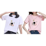 2pc Playera Mujer Camiseta Manga Corta Ropa Estampado