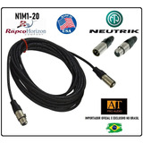 Cabo Microfone Xlr Rapco Horizon N1m1-20 6m Neutrik Made Usa