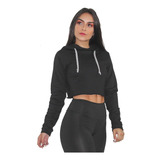 Casaco Feminino Moletom Liso Preto