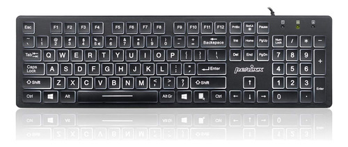 Perixx Periboard-317 - Teclado Usb Retroiluminado  Gran Letr