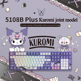 Teclado Mecánico Sanrio Kuromi 5108b Inalámbrico Bluetooth