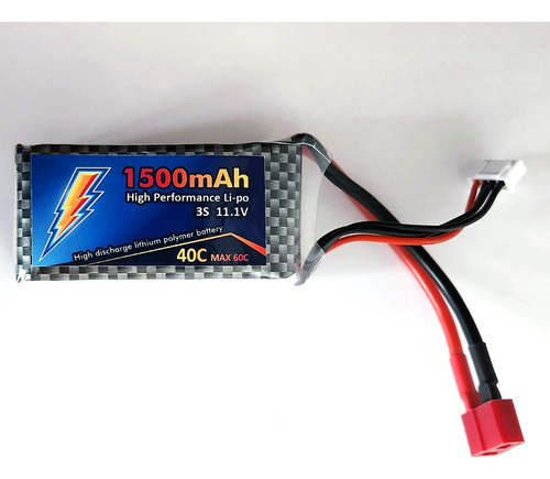 Bateria Lipo 1500mah 11.1v 3s 40c 60c T Plug Aero Heli Auto