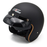 Casco Abierto 3/4 Negro Chopper Certificacion Dot Moto