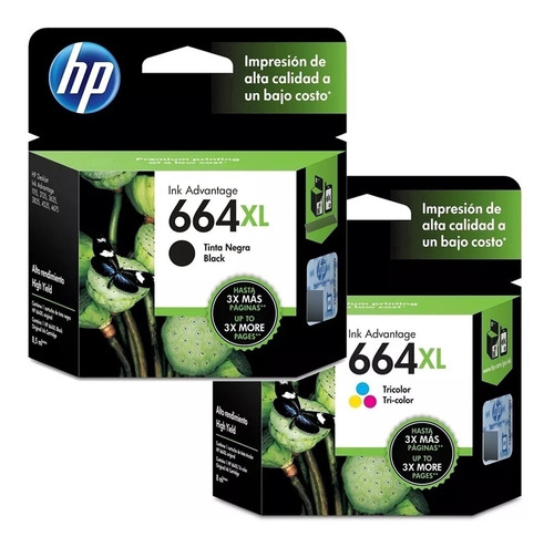 Combo Cartucho Hp 664xl 664xl Negro + Color