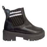 Botín Plataforma Dama Negro 23/26 Bota Calcetín Moda Casual