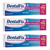 Dentalfix Fixador De Dentadura L 68g P 50g   Kit 3 Unidades