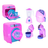 Kit Cozinha Infantil Brinquedo Menina Eletrodomestco Rosa