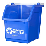 ¡contenedor De Reciclaje Apilable De 6 Galones Azul, R...