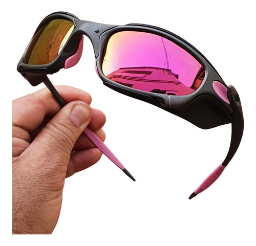 Óculos De Sol Juliet Rosa Pink Xmetal Sideblinder Pinado