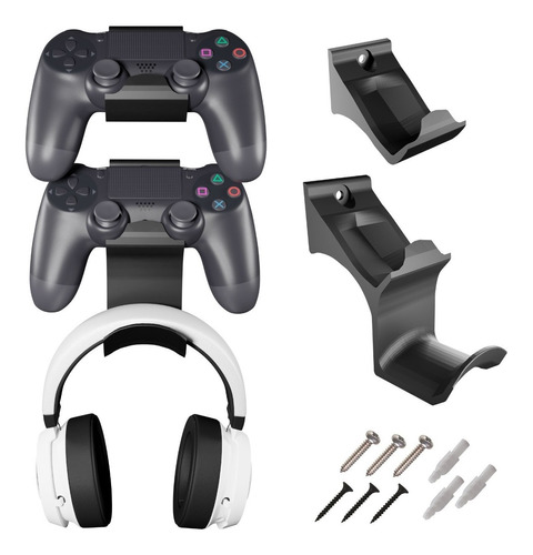 Base Soporte 2 Control Ps4 Dualshock Y Audifonos Universales