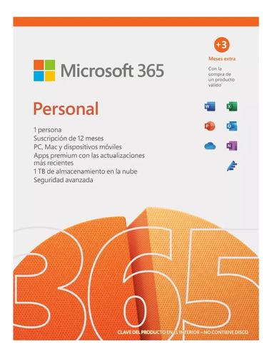 Microsoft Office 365 Personal 1 Usuarios 12 Meses