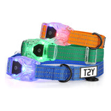 Collar De Perro Led Recargable T2y 3 En 1 Con 1 Año De Garan