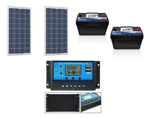 Kit - 2 Paneles Solares 150w, C20a, 2 Baterías Lth 12v115ah