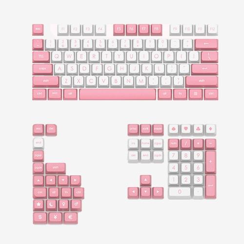 129 Teclas Pbt Keycaps Jsa Para Teclados Mecánicos Gatito