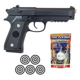 Pistola Airsoft Spring M92 V22 Cano Metal 6mm Pacote 2000bbs