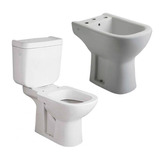 Inodoro Con Mochila Bidet Bari Ferrum Largo Juego Baño Pe