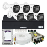 Kit Cftv Monitoramento 6 Cam 1130 Intelbras 1008-c 1t Purple