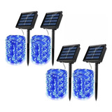 Paquete De 4 Guirnaldas De Luces Solares Para Decoración Nav