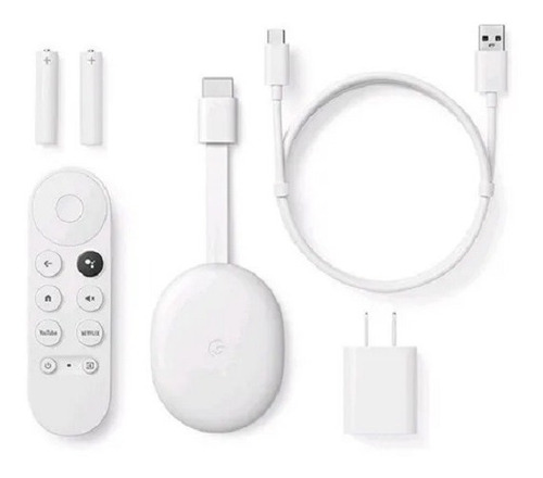 Novo Chromecast 4 Google Tv 4k Controle Voz Branco Original