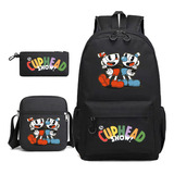 H ¡conjunto Mochilas Escolares Cuphead 3 Piezas!2024 1