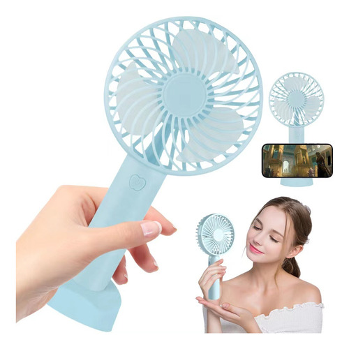 Mini Ventilador De Recargable Ventilado Portátil Base Y Mano