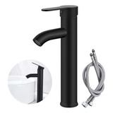 Llave Mezcladora Monomando Fregadero Lavabo Grifo Baño Negro