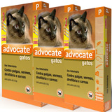 Kit 3 Combos Advocate Gatos 0,4ml Até 4 Kg - 9 Pipetas