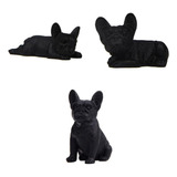 Set De 3 Figuras Decorativas De Perro Bulldog Francés Negro