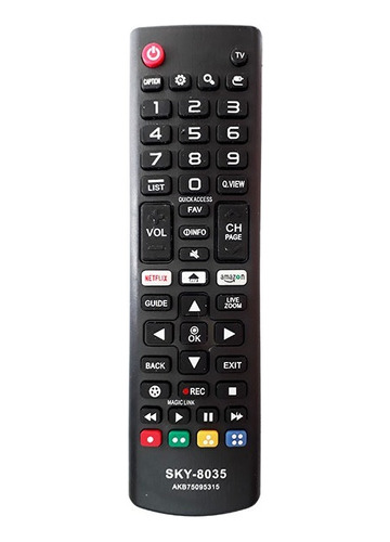 Controle Compatível Smart Tv C/ Netflix Akb75095315 Sky-8035
