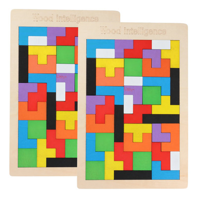 Rompecabezas Tangram Didáctico Madera Juego De Bloques 2 Pzs | MercadoLibre