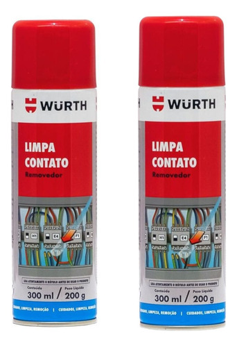 2 Unidades Limpa Contato Spray  Wurth Eletrônico 300ml